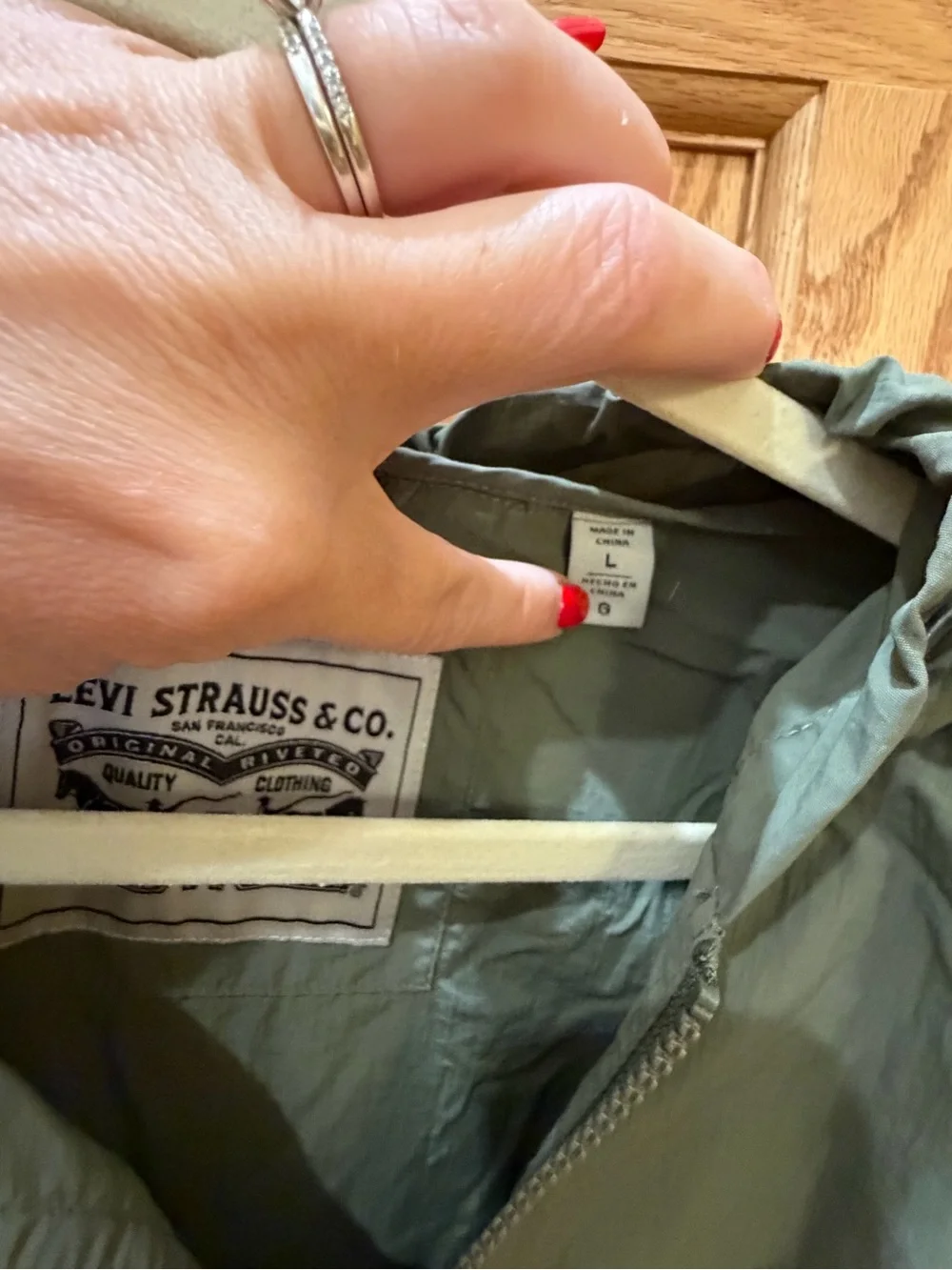Levi's Olive & Tan Half-Zip Windbreaker